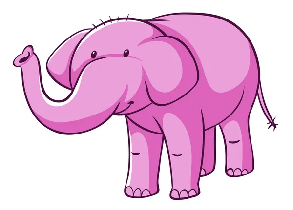 Imagem isolada de elefante rosa — Vetor de Stock