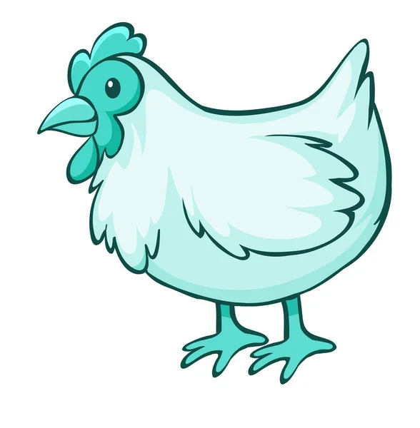 Blue chicken on white background — 스톡 벡터