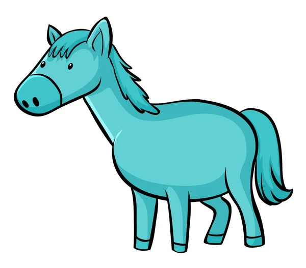 Caballo azul sobre fondo blanco — Vector de stock