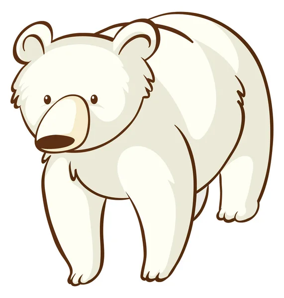 Белый медведь на белом фоне — стоковый вектор