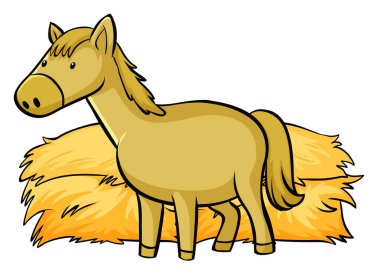 Beyaz arka planda sarı at