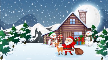 Noel Baba ve ren geyiği sahnesi