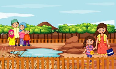 Parkta bir sürü insan var.