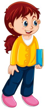 Beyaz üzerinde tatlı kızıl saçlı kız.