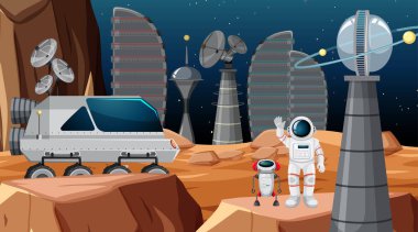 Astronot uzay sahnesinde