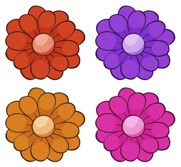 Isolated set of flowers — Stock Vector