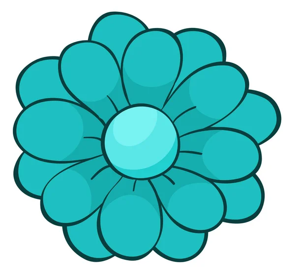 Flor única en color azul — Vector de stock