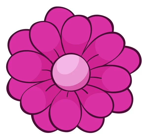 Bunga tunggal dengan warna merah muda - Stok Vektor