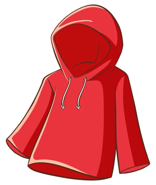 Impermeable rojo sobre fondo blanco — Vector de stock