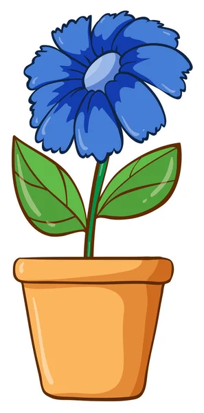 Flor única en maceta de arcilla — Vector de stock