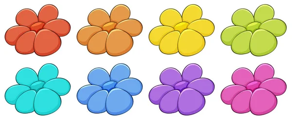 Conjunto aislado de flores — Archivo Imágenes Vectoriales