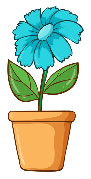 Flor única en color azul — Vector de stock