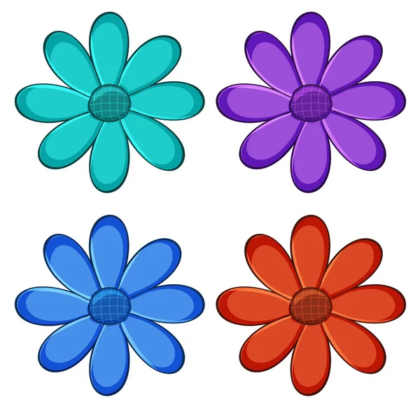 Isolierte Reihe von Blumen — Stockvektor