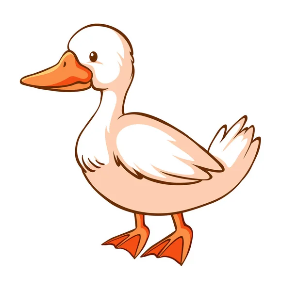 Pato sobre fondo blanco — Vector de stock