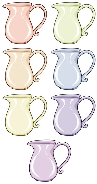 Isolated set of jar in different colors — Stock Vector