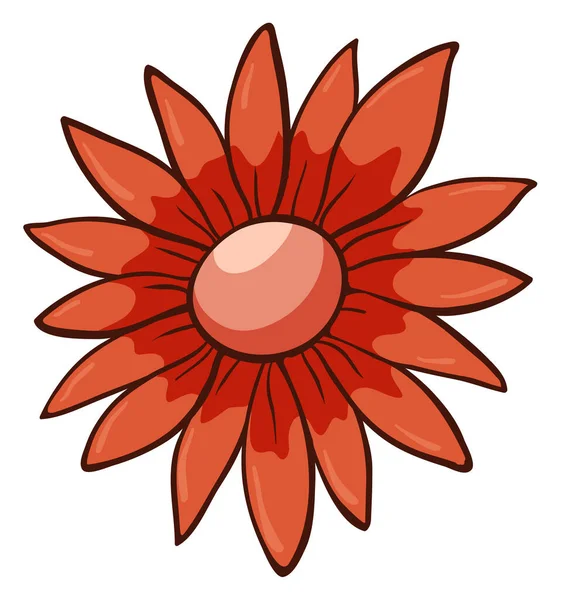 Einzelne Blume in roter Farbe — Stockvektor