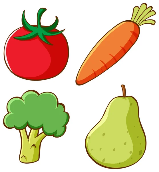 Set of vegetables on white background — Stock Vector