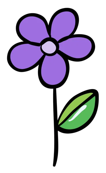 Flor única en color púrpura — Vector de stock