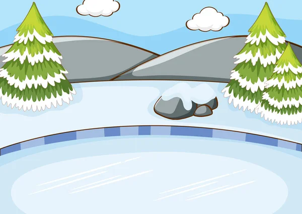 Bakgrunden scen med snö i fältet — Stock vektor