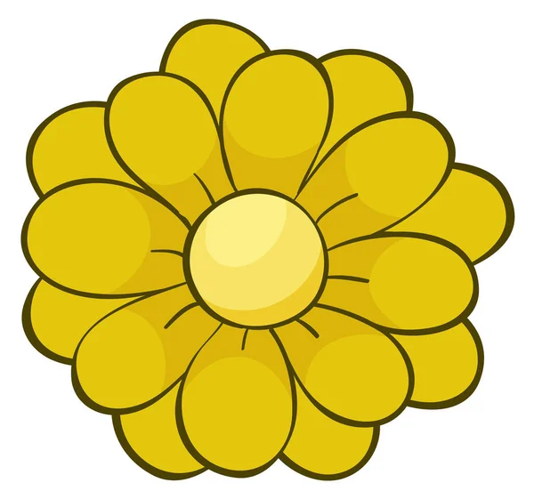 Única flor na cor amarela — Vetor de Stock