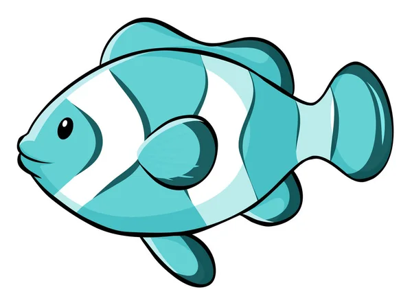 Blue fish on white background — Stock Vector