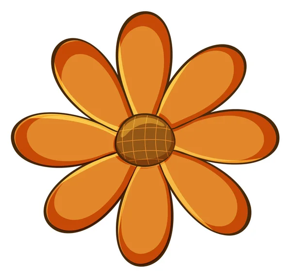 Single flower in orange color — Stock Vector