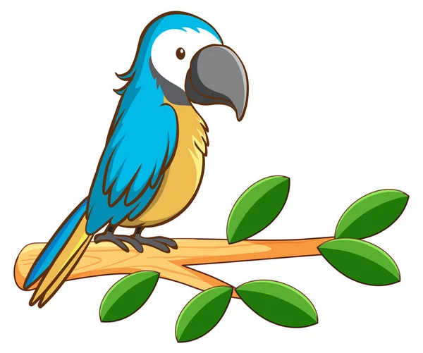 Blå papegoja på vit bakgrund — Stock vektor