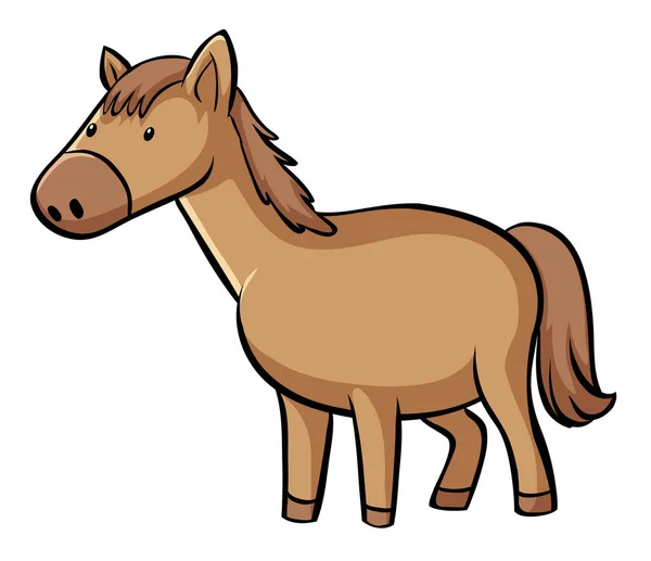 Caballo marrón sobre fondo blanco — Vector de stock