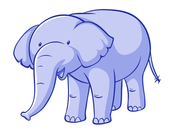 Elefante púrpura sobre fondo blanco — Vector de stock