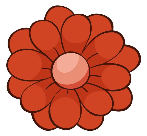 Flor única en color rojo — Vector de stock