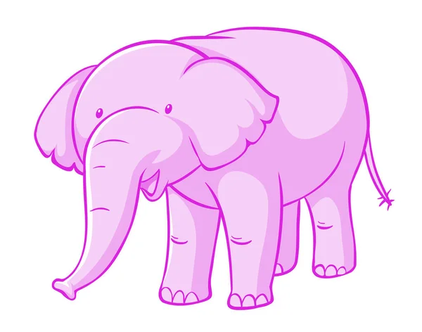 Pink elephant on white background — Stock Vector