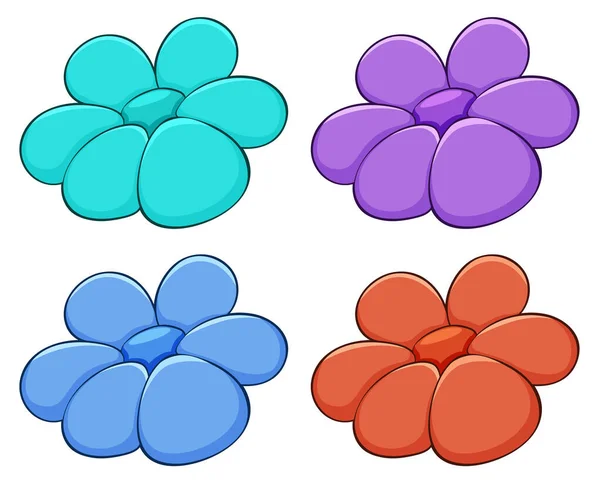 Geïsoleerde set bloemen — Stockvector