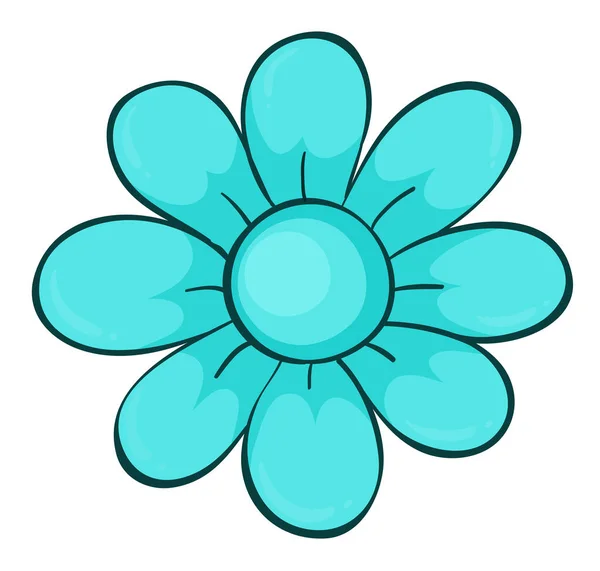 Flor única en color azul — Vector de stock