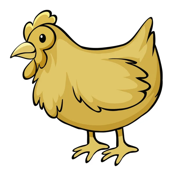 Yellow chicken on white background — Stock Vector