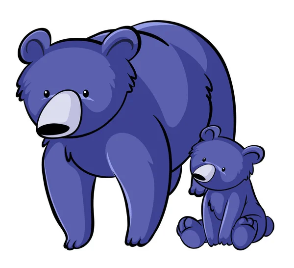 Blaue Bären auf weißem Hintergrund — Stockvektor