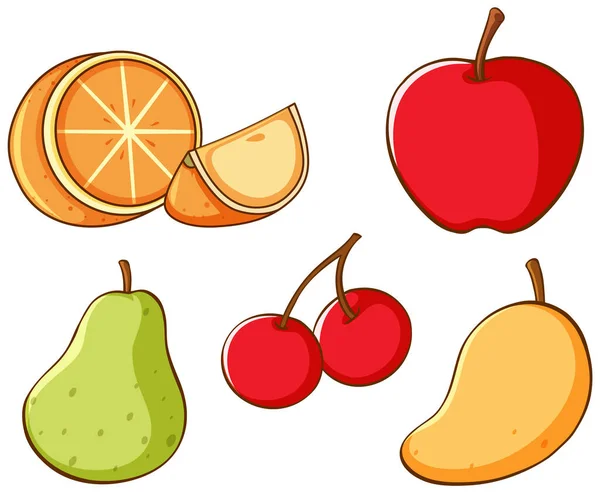 Набор изолированных фруктов — стоковый вектор
