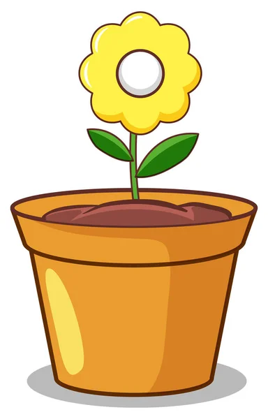 白い背景の黄色い花 — ストックベクタ