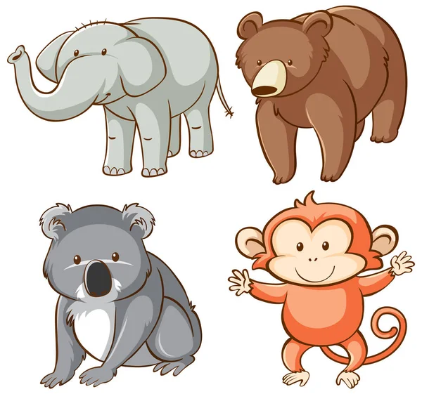 Isolated picture of wild animals Stock Illustration