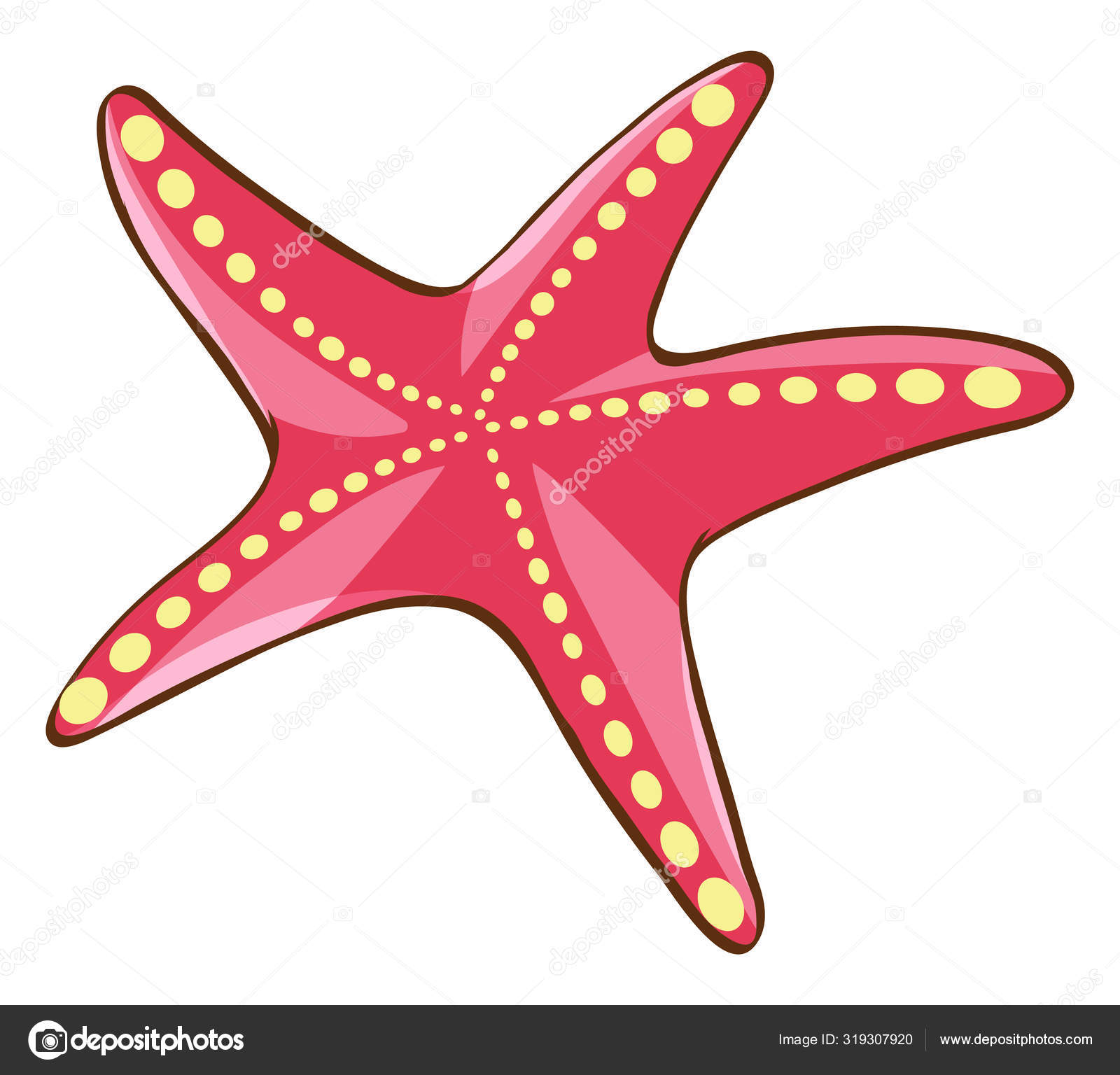 흰색 바탕에 빨간 불가사리 스톡 벡터 - ©interactimages 319307920, image size:1600x1536