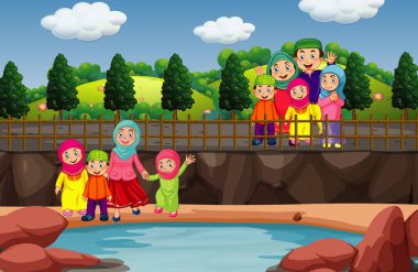 Parkta insanların olduğu bir sahne