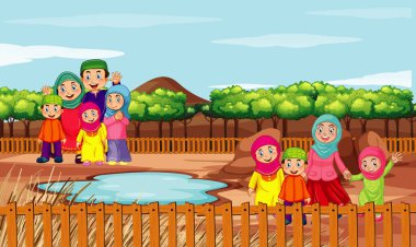 Parkta insanların olduğu bir sahne