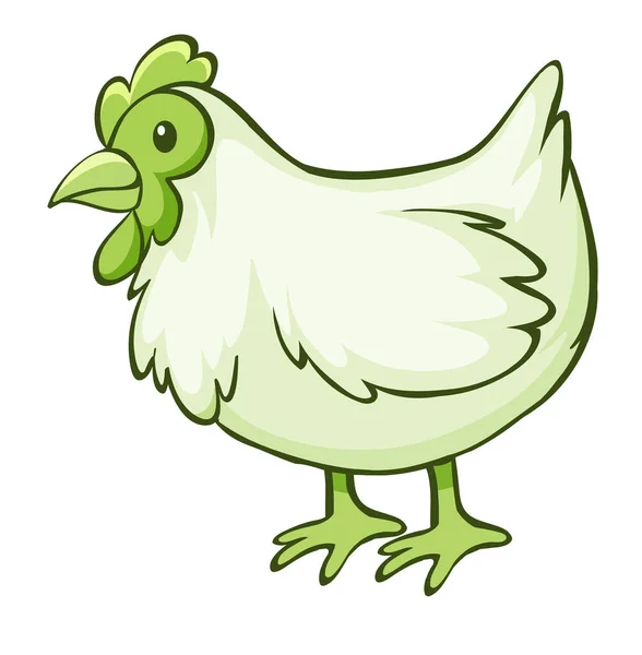 Ayam hijau pada latar belakang putih - Stok Vektor