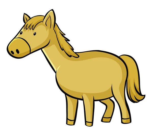 Caballo amarillo sobre fondo blanco — Vector de stock