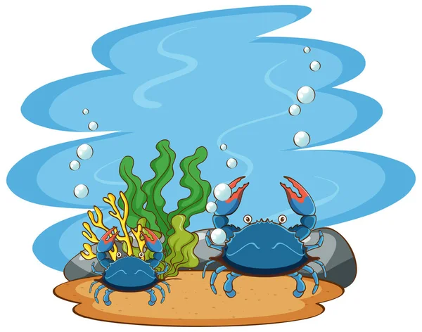Scene med krabber i havet – Stock-vektor