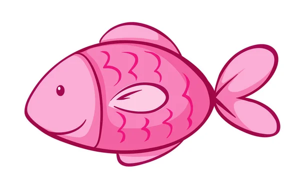 Pink fish on white background — ストックベクタ