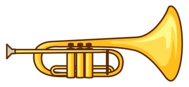 Beyaz arka plan üzerinde trompet