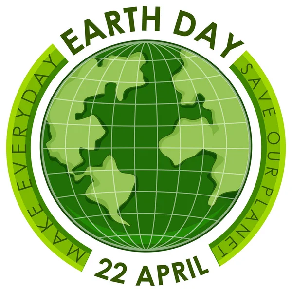 Green earth day poster — ストックベクタ