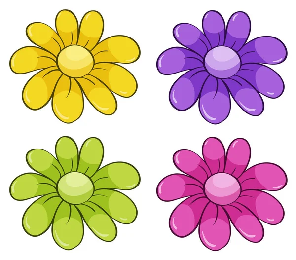 Isolated set of flowers — Stock Vector