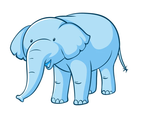 Éléphant bleu sur fond blanc — Image vectorielle