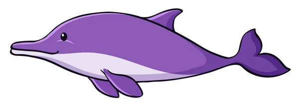 Lila delfin på vit bakgrund — Stock vektor